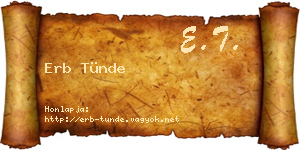 Erb Tünde névjegykártya